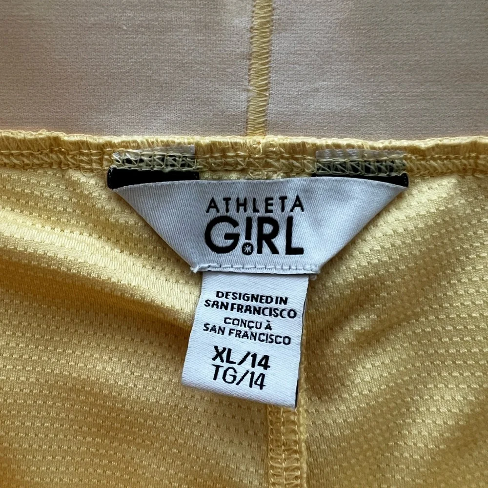 Athleta Girl Skort Girls XL Yellow Pleat Perfect Short Cheer Golf Tennis Dance - Picture 3 of 6